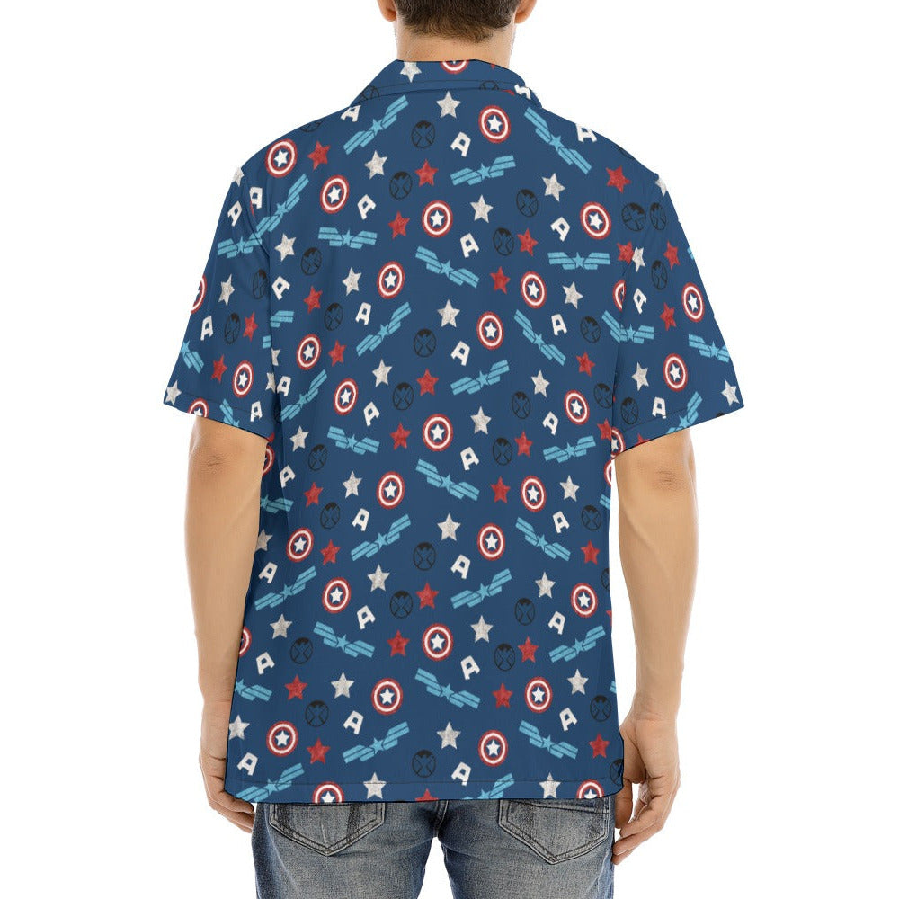 American Superhero - Men's Hawaiian Button Up Shirt