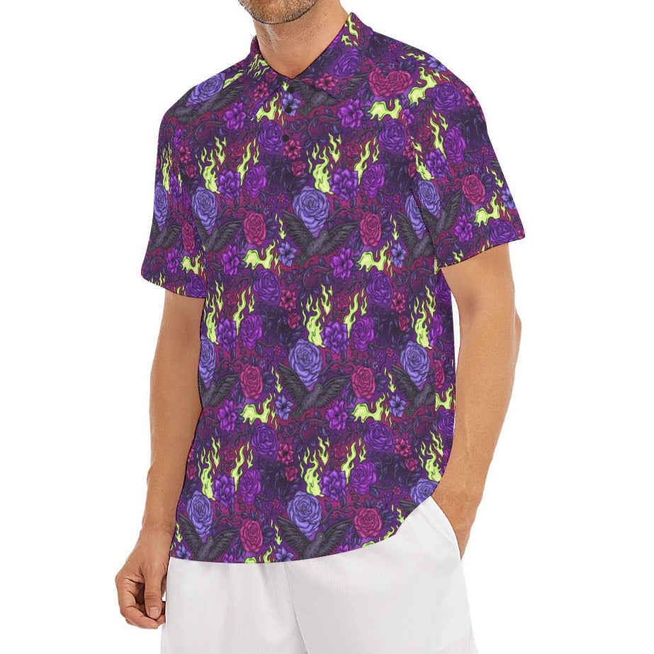 Fairytale Florals - Dark Enchantress - Men's Polo Shirt