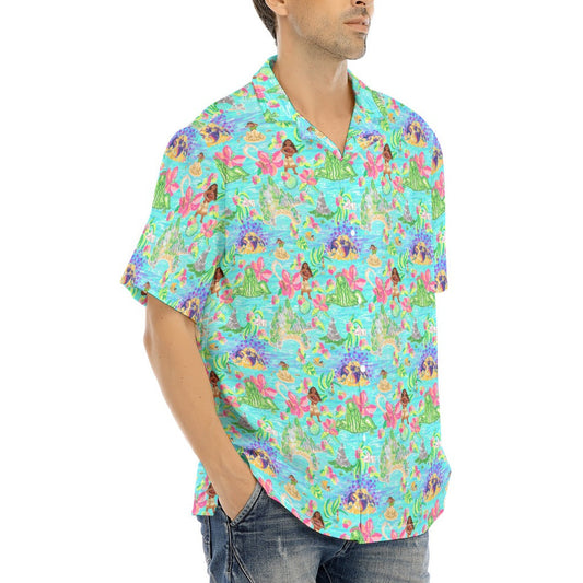 Tropical Island Paradise - Men's Hawaiian Button Up Shirt
