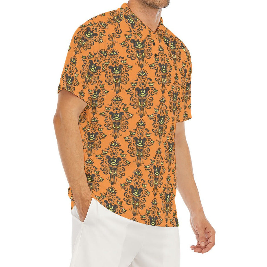 Haunted Halloween Mansion Wallpaper - Men's Polo Shirt