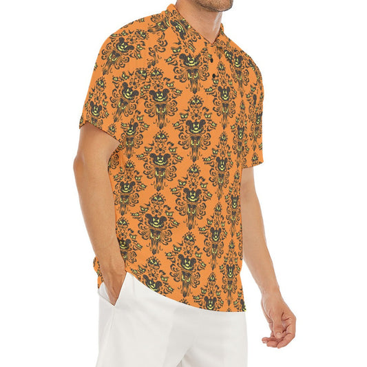 Haunted Halloween Mansion Wallpaper - Men's Polo Shirt