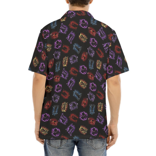 Villain Silhouettes Sparkle - Men's Hawaiian Button Up Shirt