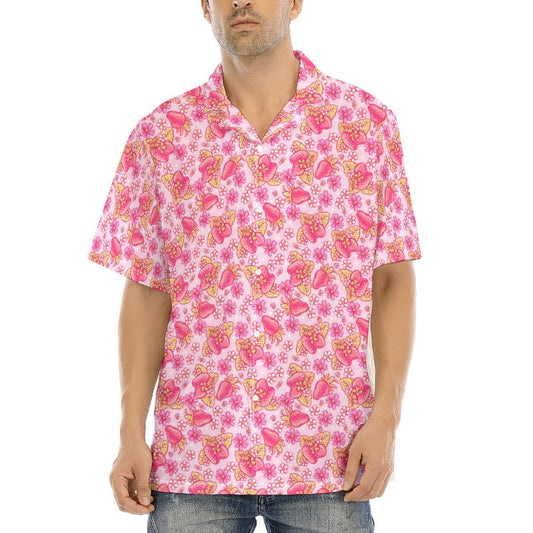 Summer Fruits - Strawberry - Men's Hawaiian Button Up Shirt