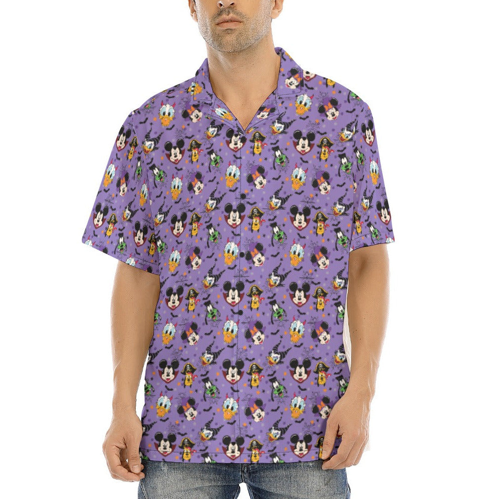 Halloween Friends in Costume - Men's Hawaiian Button Up Shirt