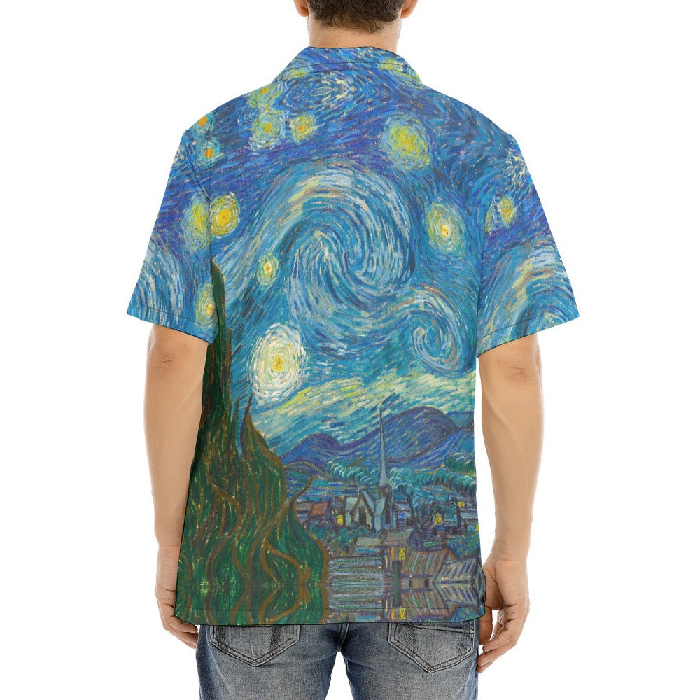Van Gogh Starry Night - Men's Hawaiian Button Up Shirt