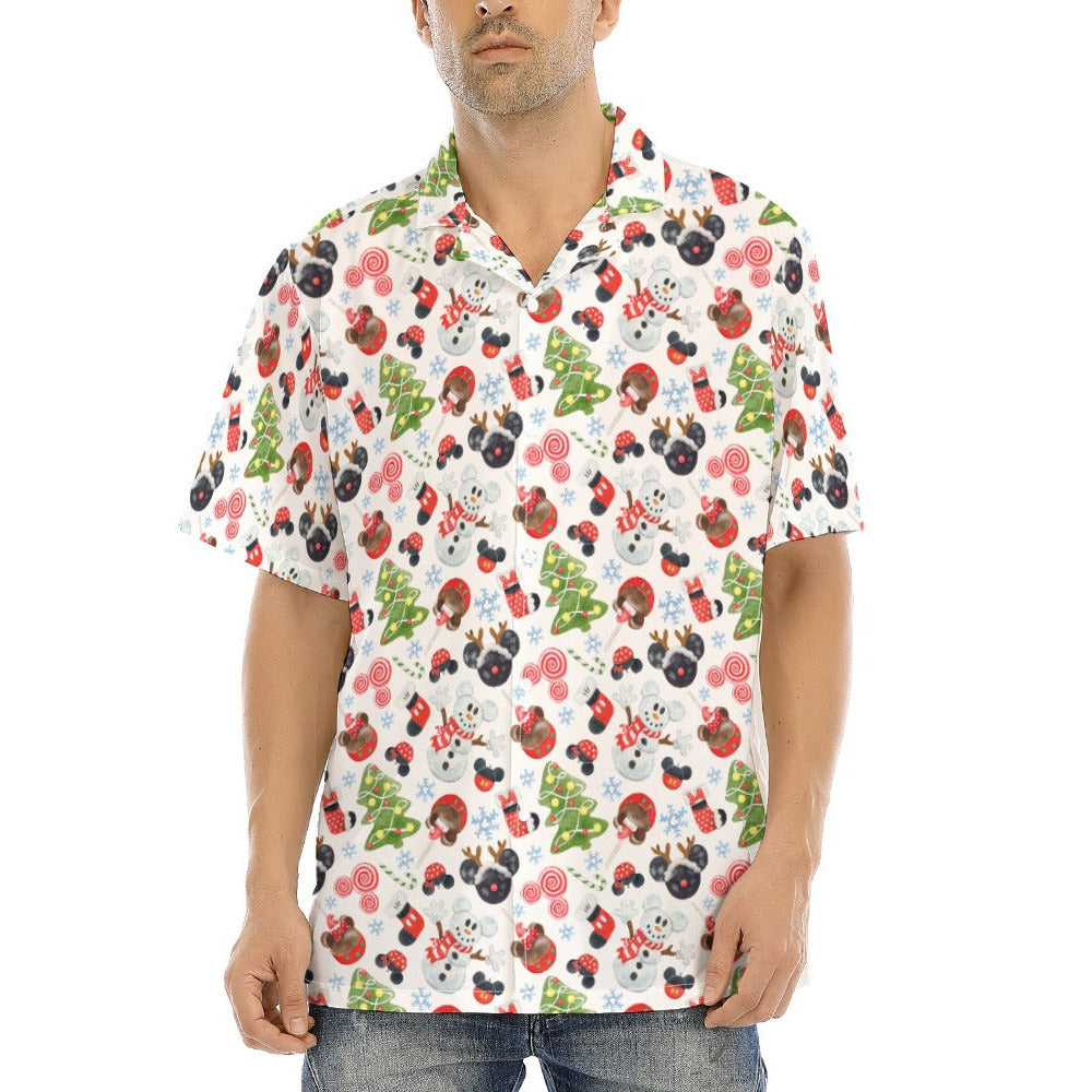 Mouse Magic Christmas - Men's Hawaiian Button Up Shirt