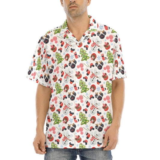 Mouse Magic Christmas - Men's Hawaiian Button Up Shirt