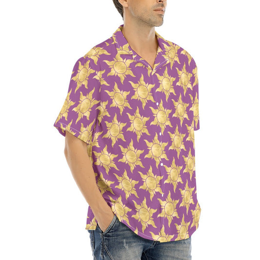 Golden Sun Symbols - Men's Hawaiian Button Up Shirt