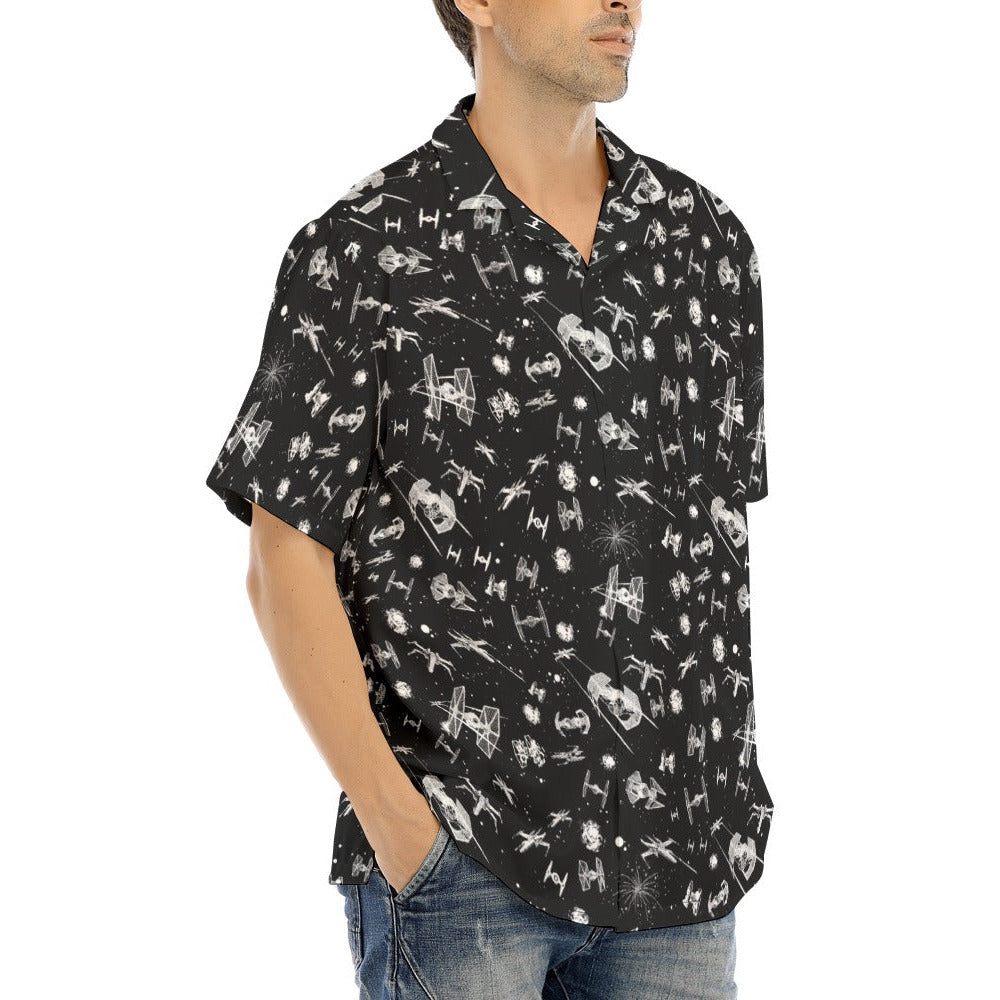 Epic Space Battle Ships - Men's Hawaiian Button Up Shirt
