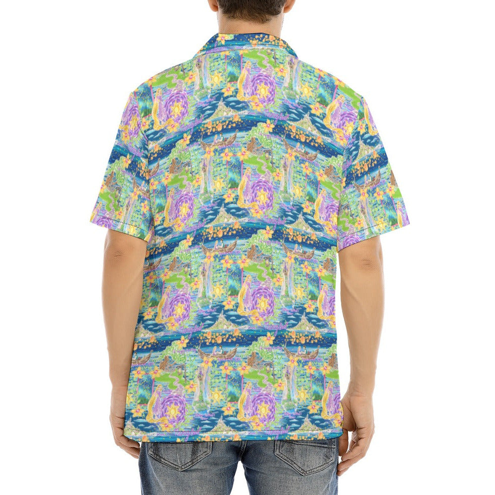 Lantern Festival Glow - Men's Hawaiian Button Up Shirt