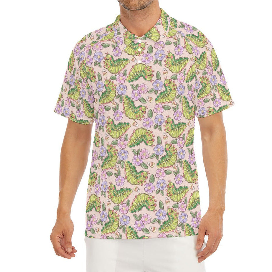 Cheerful Caterpillar Garden - Men's Polo Shirt