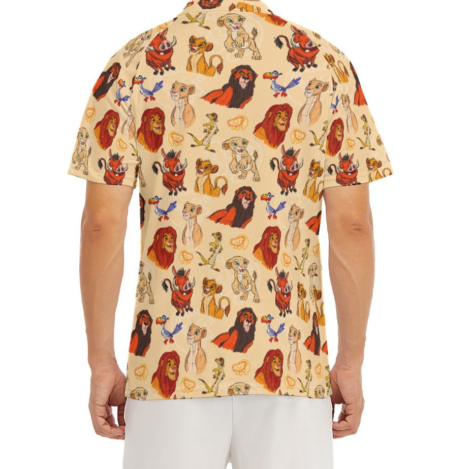 Sketched Savanna Friends - Men's Polo Shirt