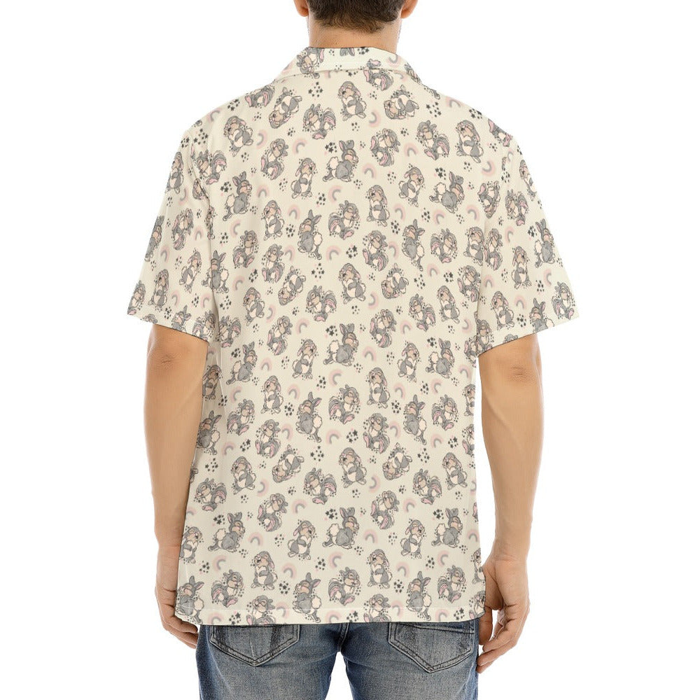 Bouncy Bunny Bliss - Men's Hawaiian Button Up Shirt