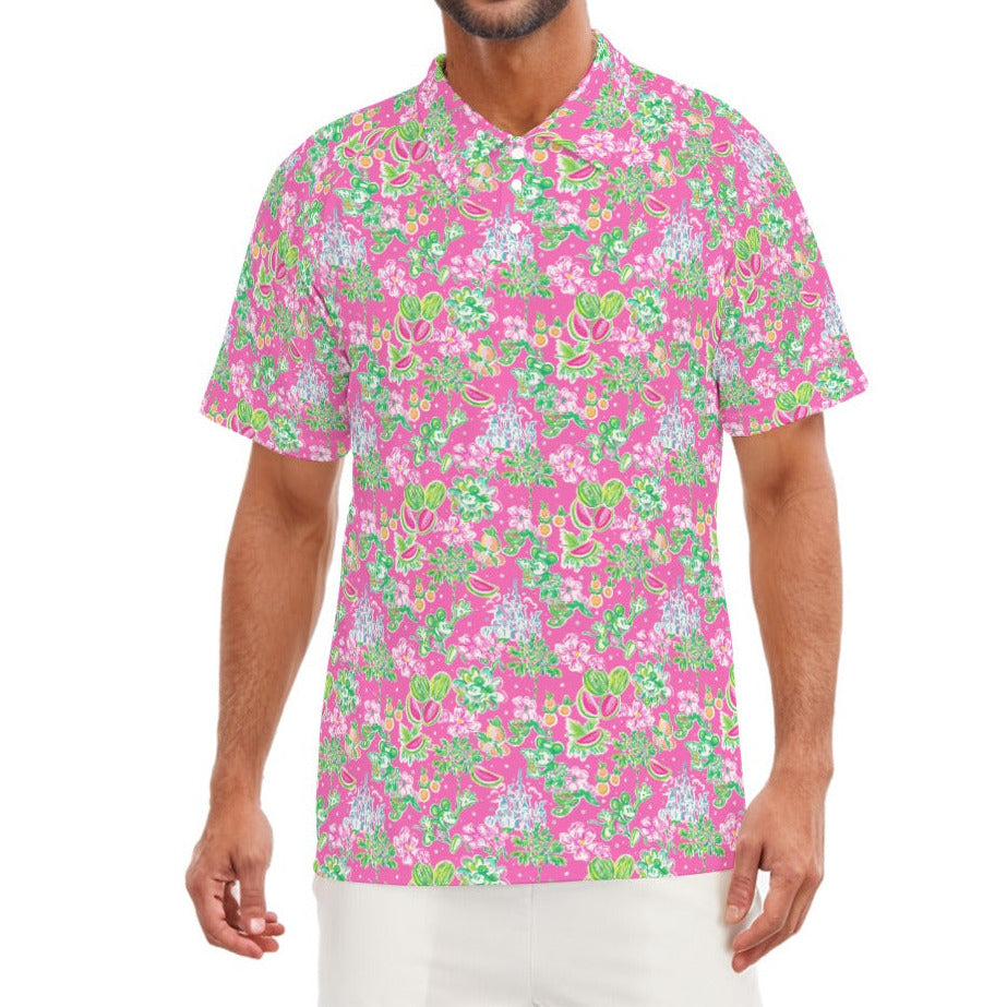 Bright Tropical Vibes - Watermelon Mouse Duo - Men's Polo Shirt
