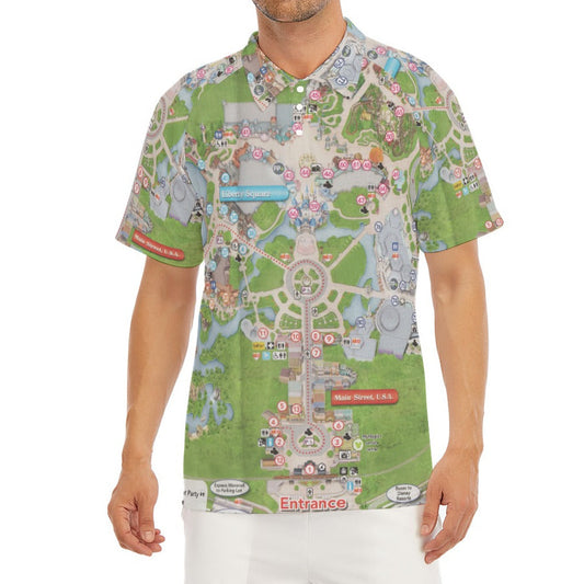 Vibrant Fantasy Park Map - Men's Polo Shirt