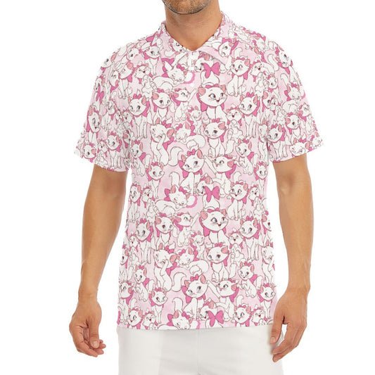 Sweet Kitten with Pink Bow - Men's Polo Shirt