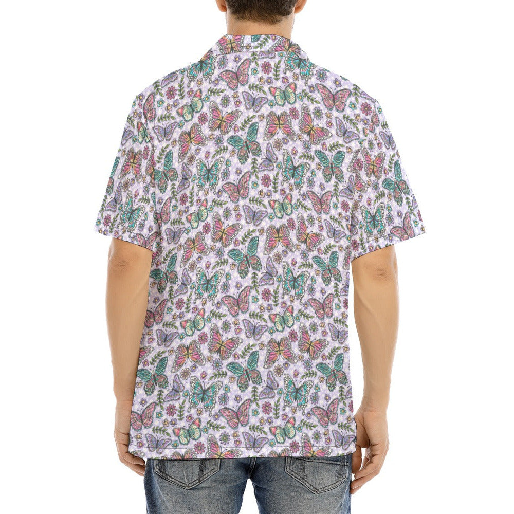 Butterfly Magic - Men's Hawaiian Button Up Shirt