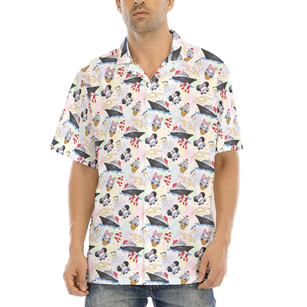 Wish Cruise Celebration - Men's Hawaiian Button Up Shirt