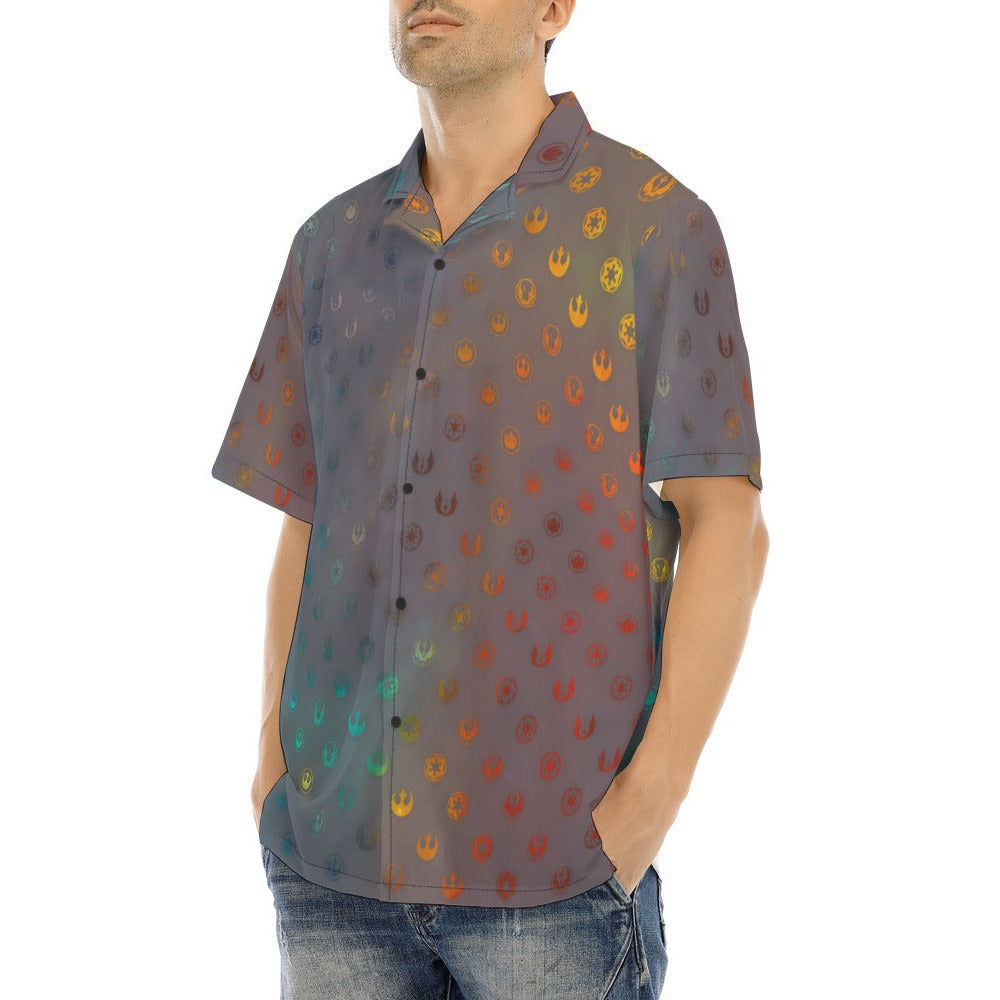 Galaxy Far Away - Men's Hawaiian Button Up Shirt