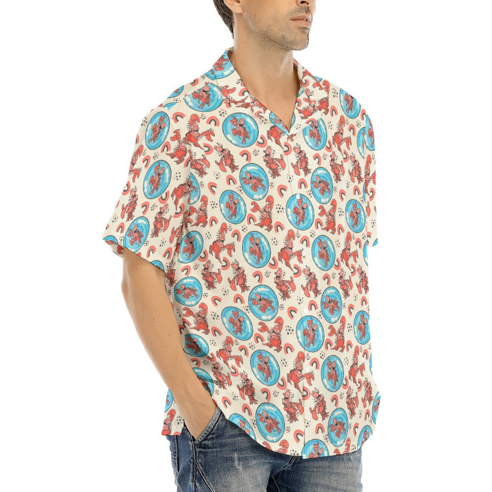 Joyful Crab by the Sea - Men's Hawaiian Button Up Shirt