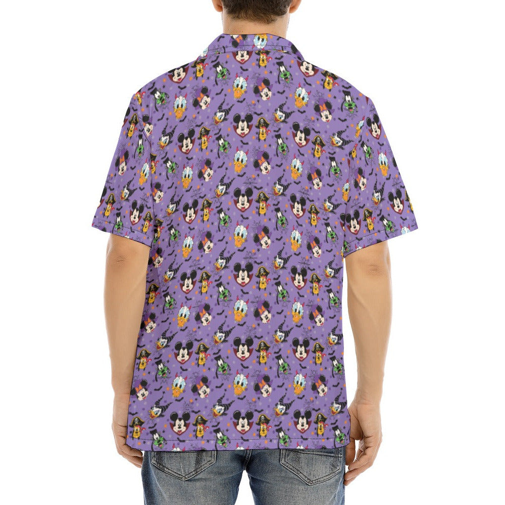 Halloween Friends in Costume - Men's Hawaiian Button Up Shirt