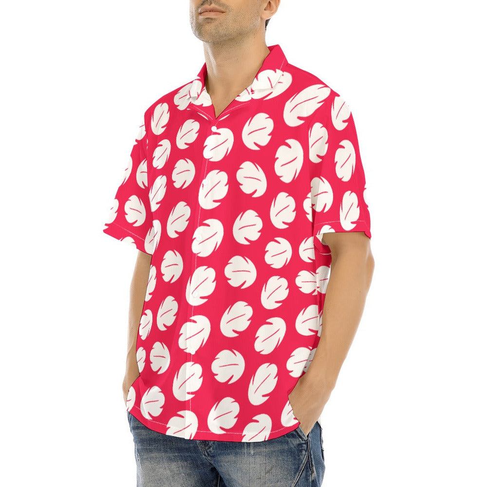 Island Leaf Print - Men's Hawaiian Button Up Shirt