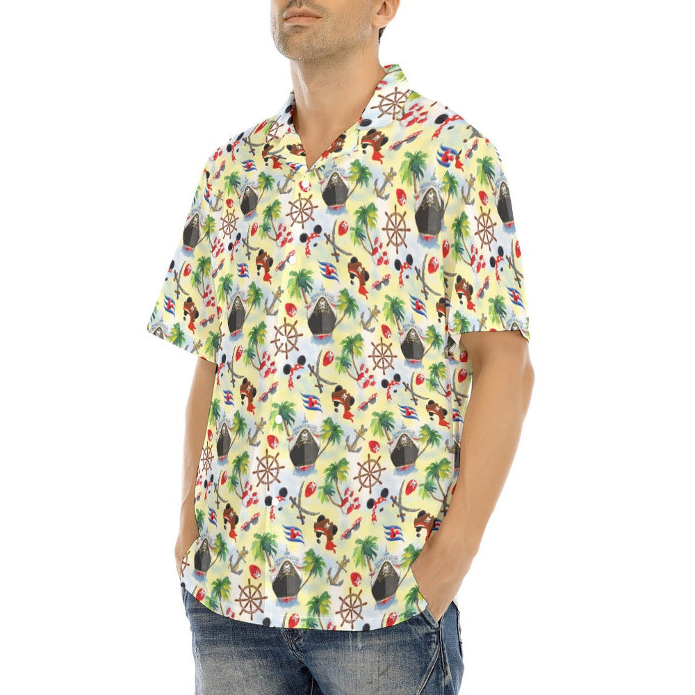Pirate Night Cruise - Men's Hawaiian Button Up Shirt