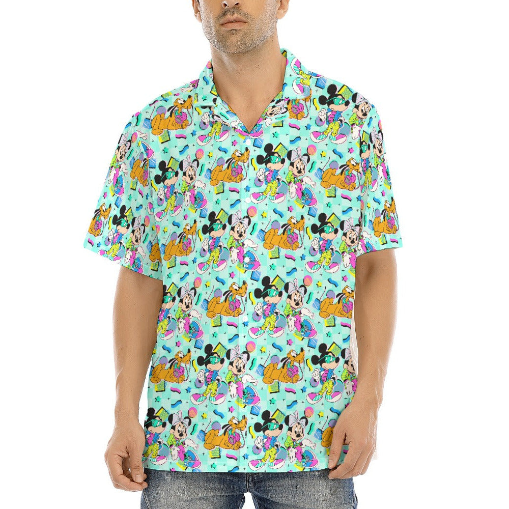 80s Pop Party Pals - Men's Hawaiian Button Up Shirt