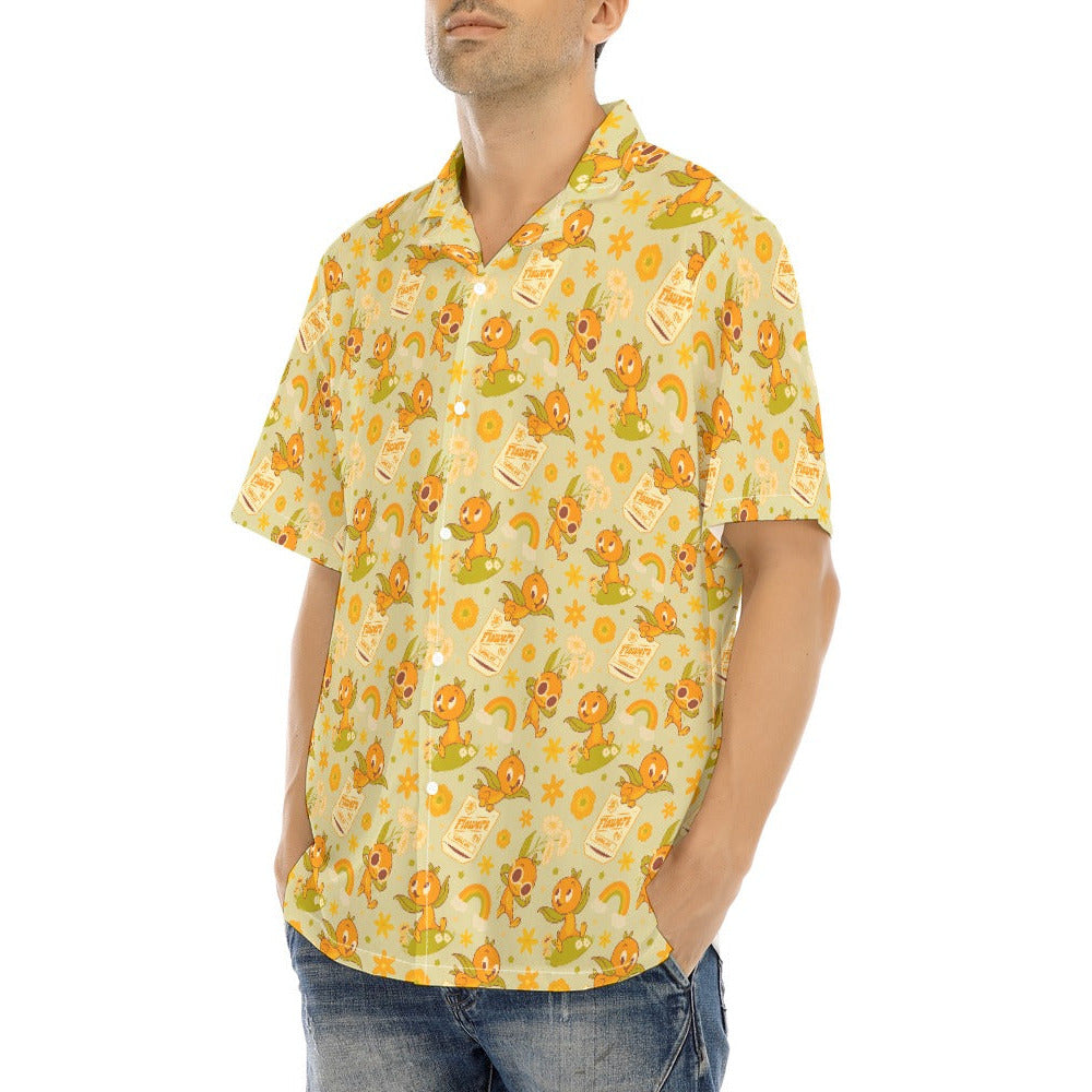 Vintage Citrus Garden - Men's Hawaiian Button Up Shirt