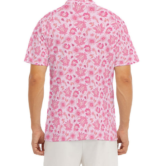 Pink Mushroom Moths - Men's Polo Shirt