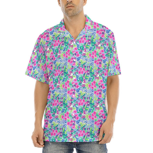 Bright Tropical Bliss - Island Mouse Duo - Men's Hawaiian Button Up Shirt
