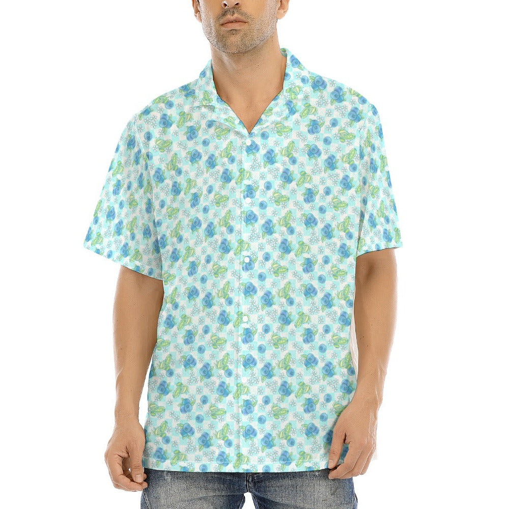 Summer Fruits - Blueberry - Men's Hawaiian Button Up Shirt