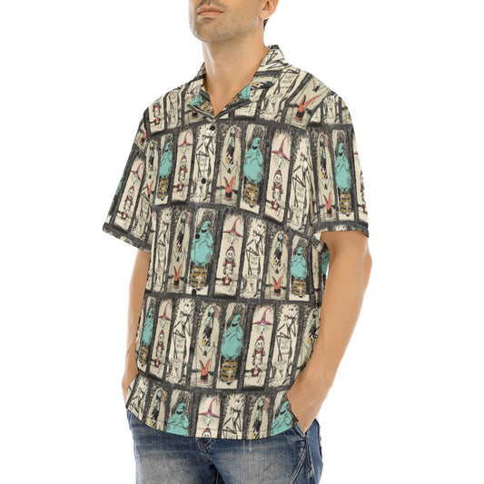 Stretching Haunted Nightmare - Men's Hawaiian Button Up Shirt