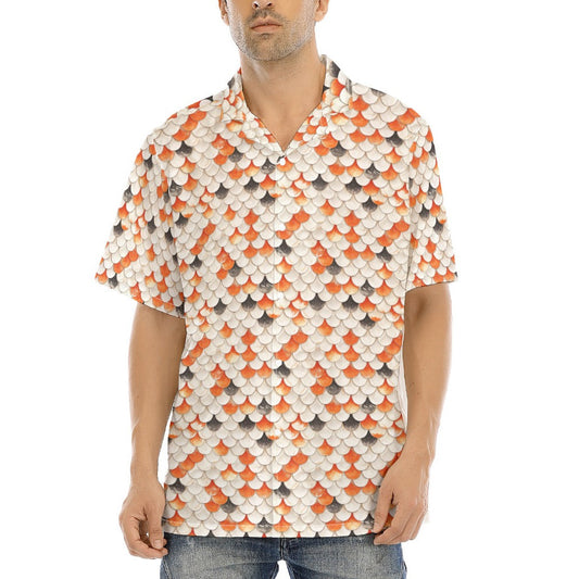 Animal Print - Koi Fish - Men's Hawaiian Button Up Shirt