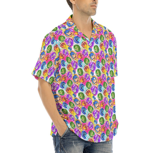 Inside Out Emotions - Men's Hawaiian Button Up Shirt