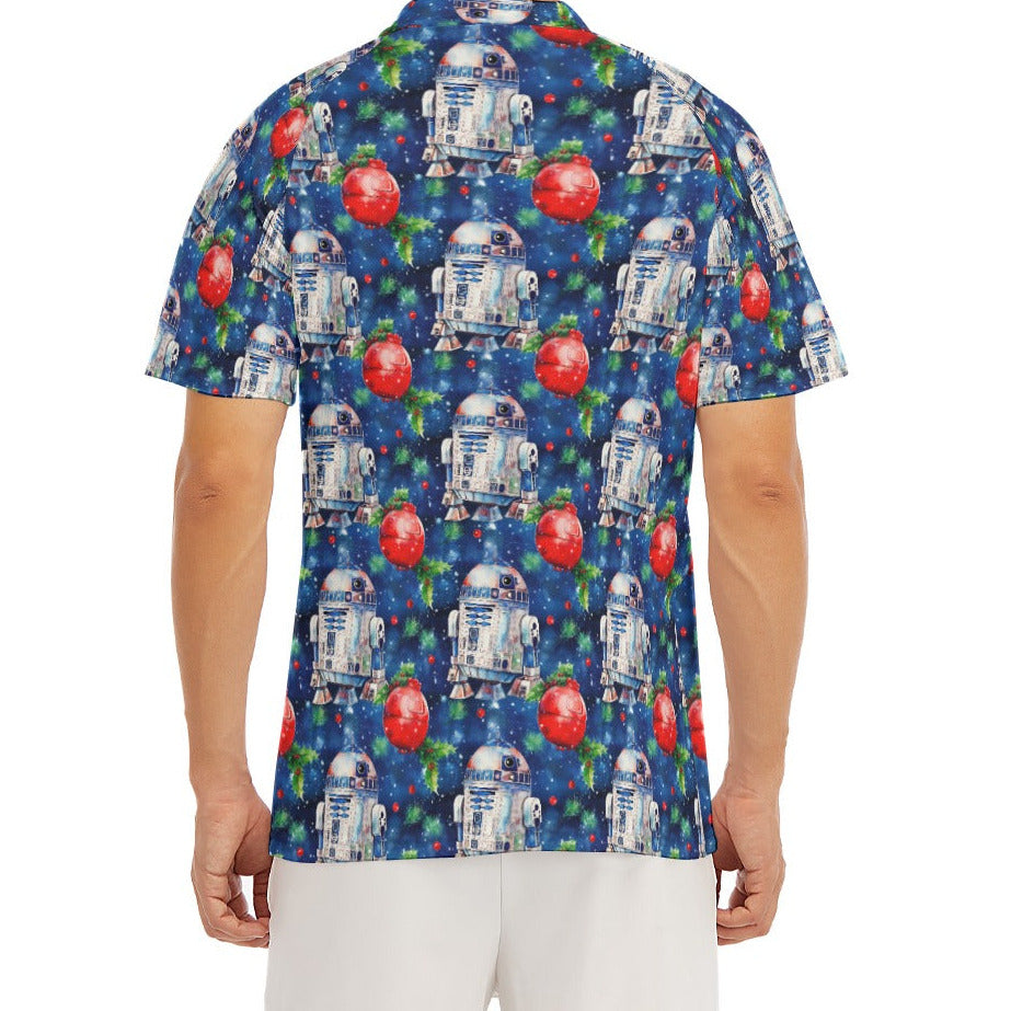 Little Blue Christmas Droid - Men's Polo Shirt