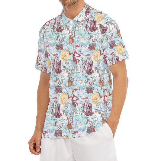 Santa Jack with Sally & Ghost Dog - Men's Polo Shirt