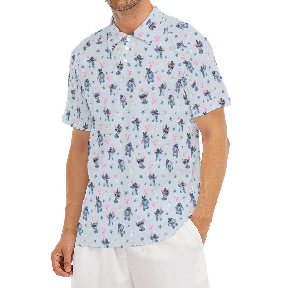 Happy Blue Alien - Men's Polo Shirt