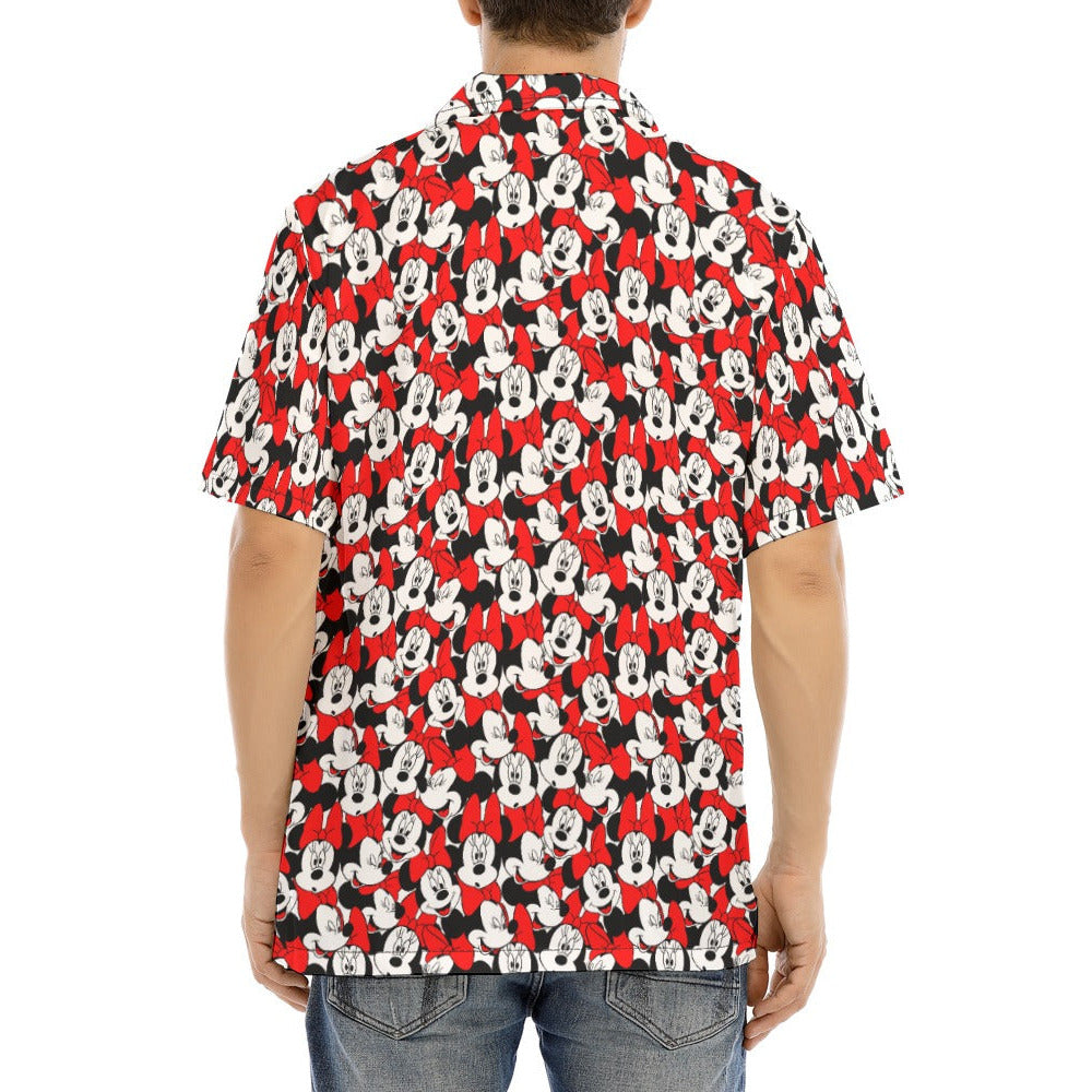 Many Faces of Polka Dot Mouse - Men's Hawaiian Button Up Shirt