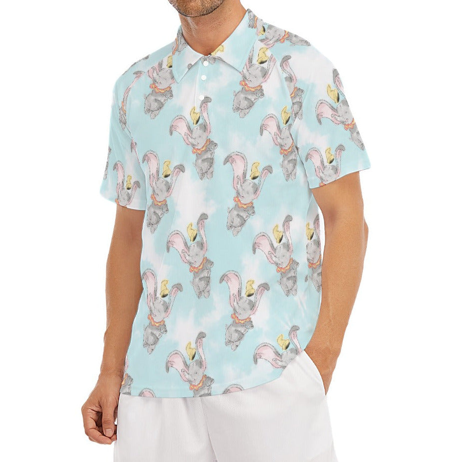 Sketch of Flying Elephant - Men's Polo Shirt