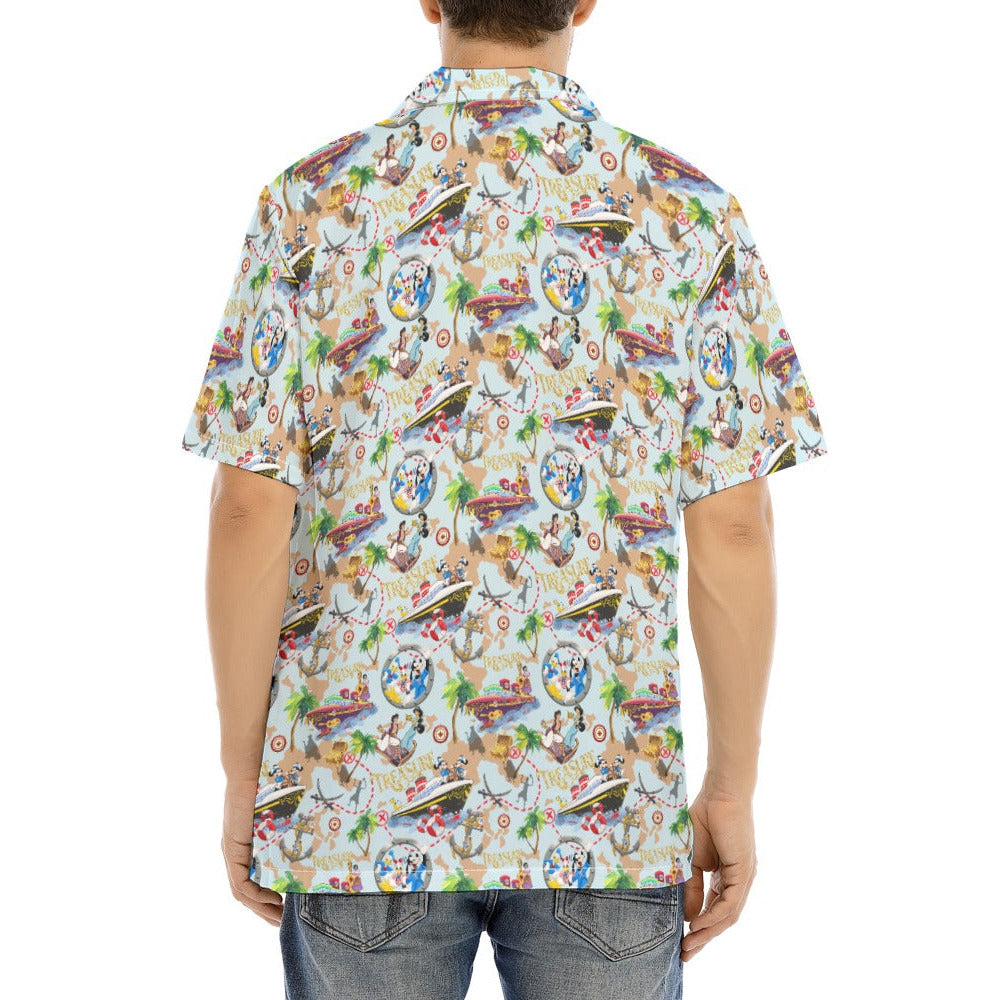 Treasure Voyage Cruise - Men's Hawaiian Button Up Shirt