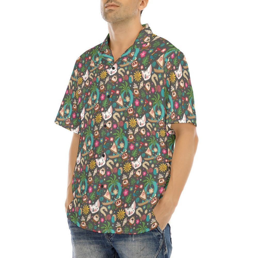 Polynesian Princess Icons - Men's Hawaiian Button Up Shirt