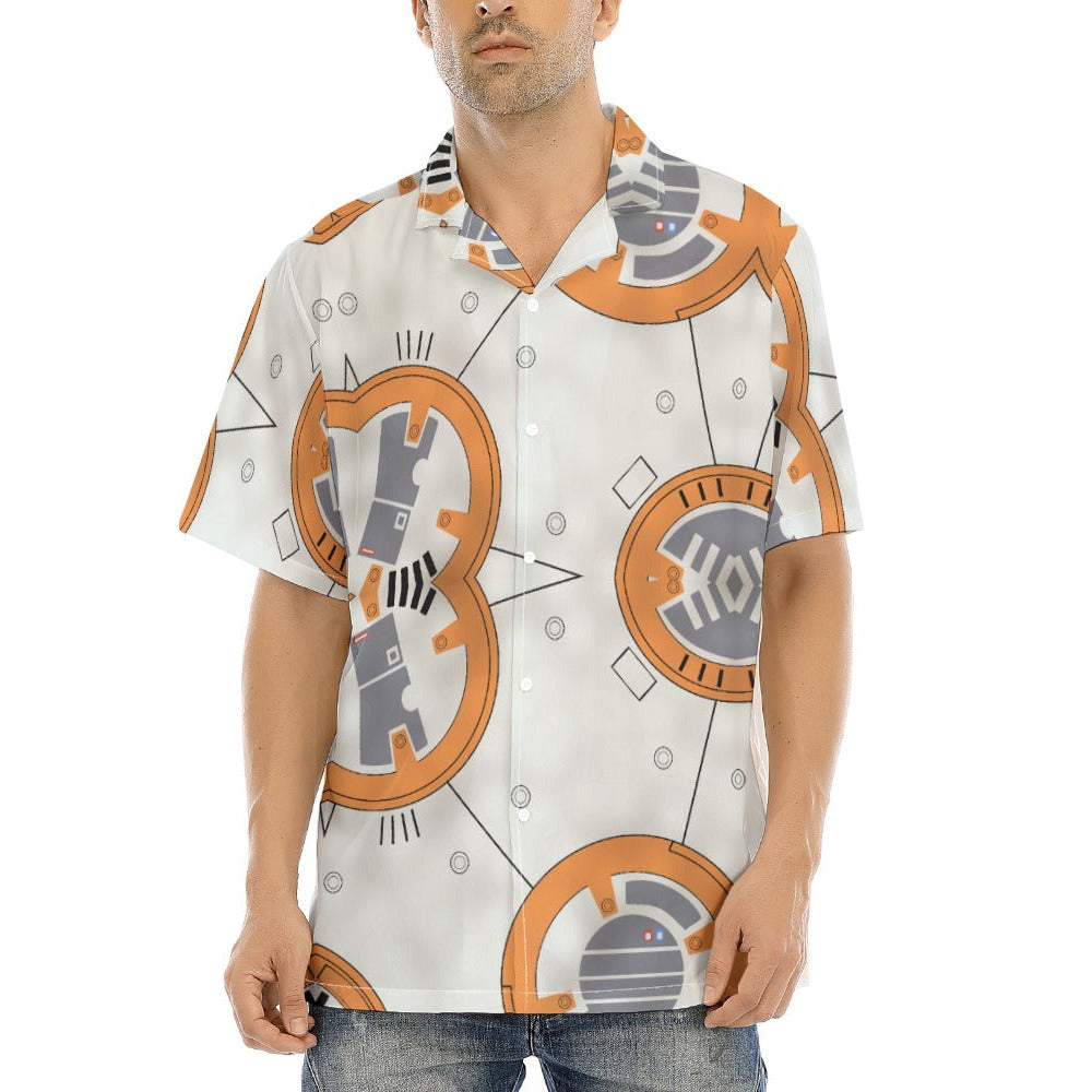Little Round Droid - Men's Hawaiian Button Up Shirt