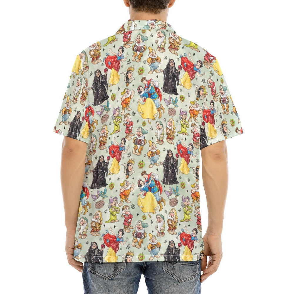 Fairest Crew Sketch - Men's Hawaiian Button Up Shirt