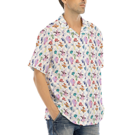 Blue Check Emotional Spectrum - Men's Hawaiian Button Up Shirt