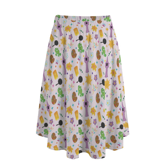 Long Hair Princess Icons - Women's Pocket Midi Skirt