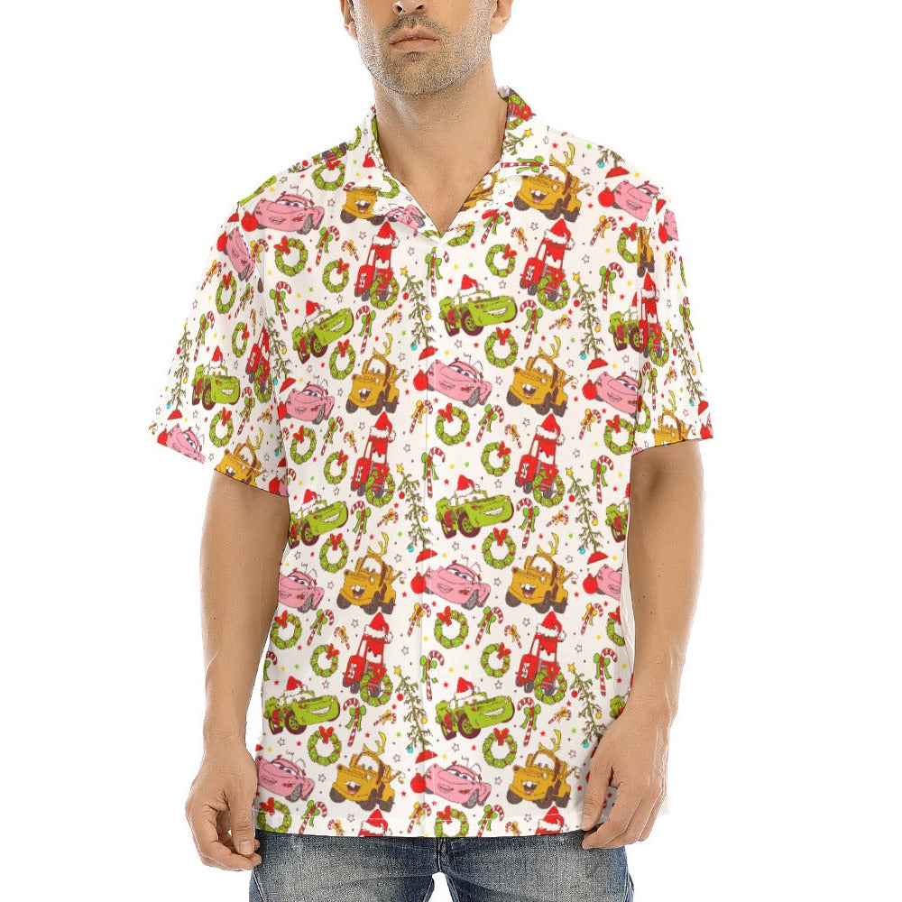 Holiday Race Day - Men's Hawaiian Button Up Shirt