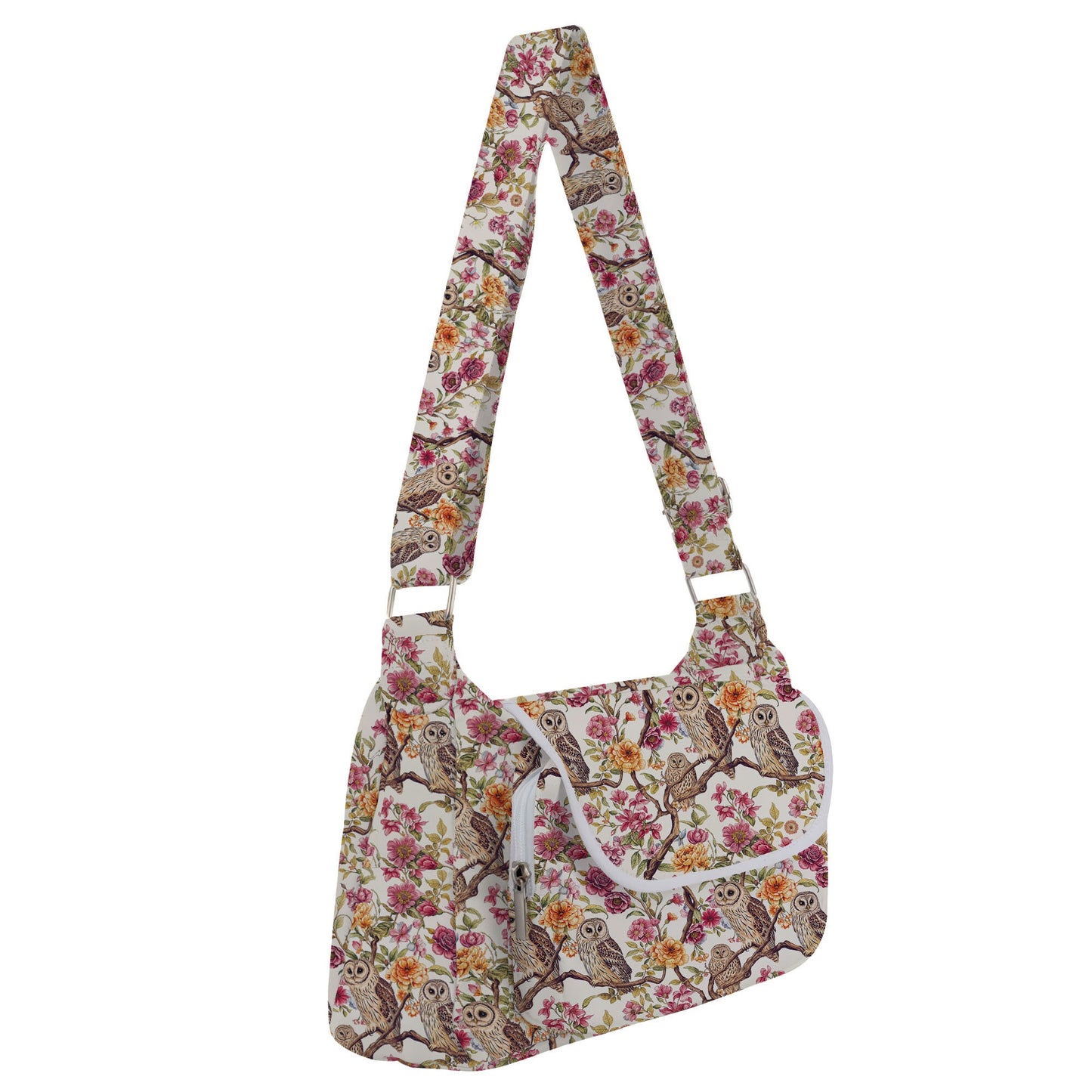 Pink Floral Owls - Digital Seamless Pattern