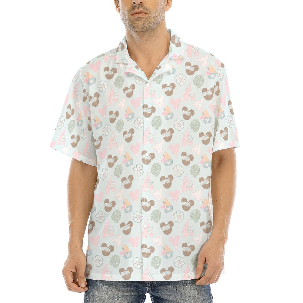Pastel Island Treats - Men's Hawaiian Button Up Shirt