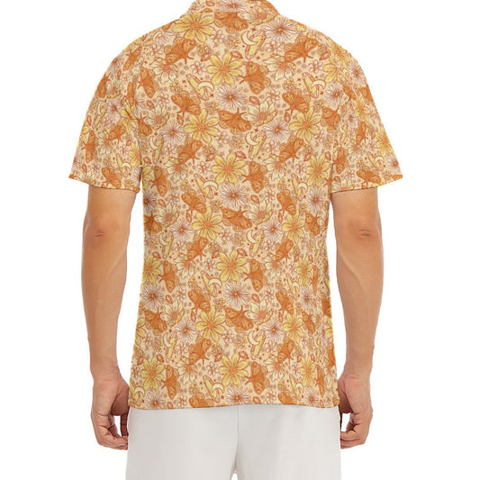 Orange Crystal Moths - Men's Polo Shirt